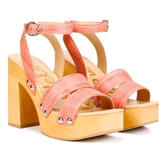 NWT SAM EDELMAN ROSALIND PLATFORM BLOCK HEEL SANDAL - Picture 1 of 9